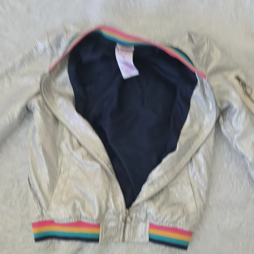 365 Kids Silver Bomber Jacket –‎ Size 7 Perfect for PRIDE, dress-up, or Watever